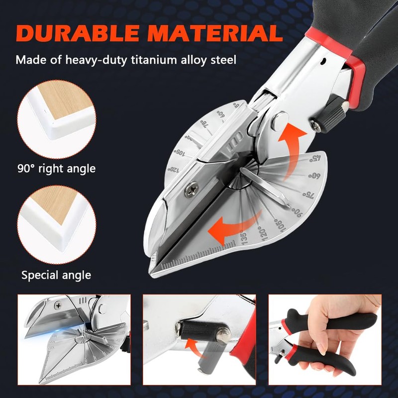 Multi Angle Miter Shears Cutter, Trim Cutter with 10 Blades,