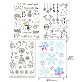 HOWAF Children's Christmas Tattoos, 82 x Luminous Temporary Tattoos, Christmas Children's Tattoo for Advent Calendar 2022, Children, Christmas Decoration Children, Christmas Stocking Fillers