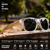 KITHDIA Men's and Women's Dark Walnut/Zebra Wood Temple Sunglasses Polarised