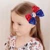 Red White Blue Hair Bow Clips for Baby Girls 4th