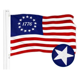 UD_G128 Combo Pack: American USA Flag 4x6 Ft & Betsy Ross 1776 Flag 4x6 Ft  Both ToughWeave Series Embroidered 300D Polyester, E