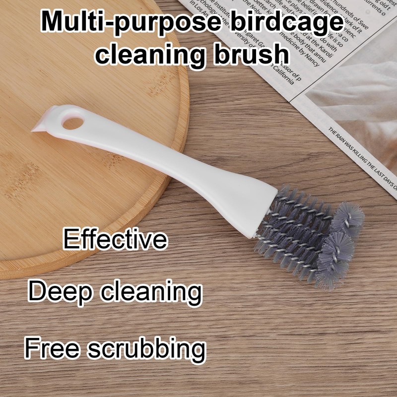 2pcs Bird Cage Cleaner with Long Handle, Bird Cage Brush