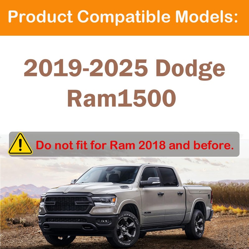 Ram 1500 Bed Rail Caps Covers, Stake Pocket Compatible with