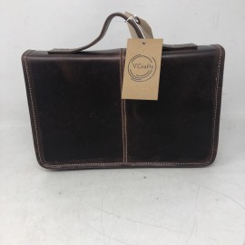 V Crafts Leather Bible Cover Book With Handle And Pocket-{11.5"L  x  7.5W}Buffalo Leather