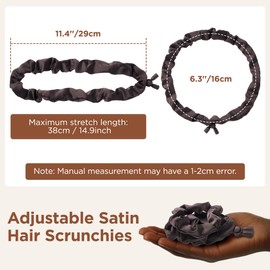 SESENSE 8PCS Adjustable Hair Ties, Afro Puff Satin Hair Tie Elastics Satin Non-Damage Adjust Ponytail Holders for Black Women Thick and Nature Style
