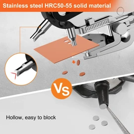 Leather Hole Punch, Preciva Revolving Belt Hole Puncher Tool, Adjustable Belt Puncher Plier with 6 Holes, Heavy Duty Hole Punch with Ruler for Leather, Plastics, Belt (V-Shape Hole Punch)