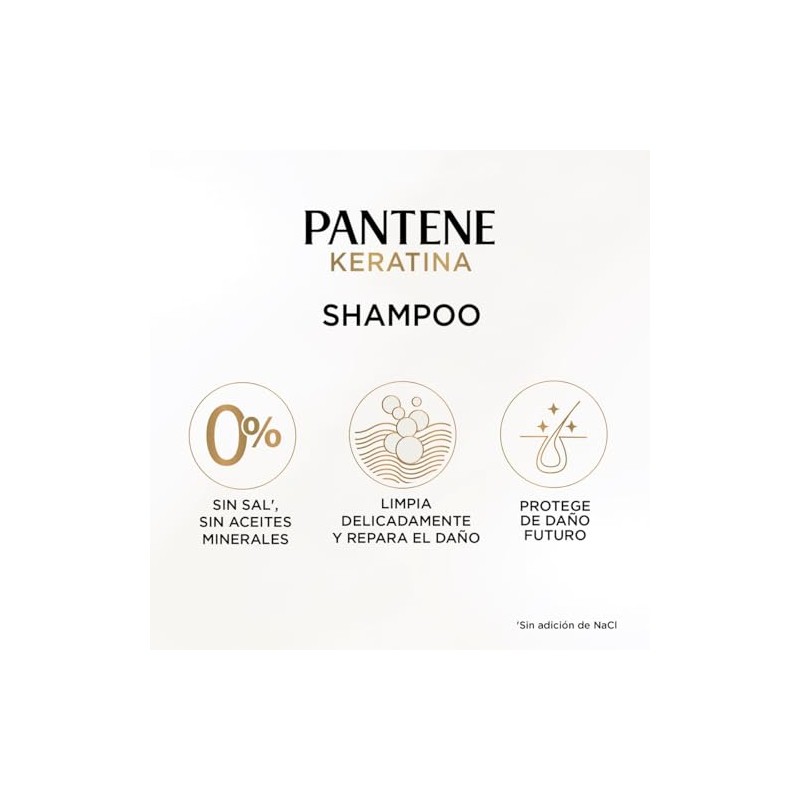 Pantene Shampoo sin sal' cabello seco Keratina con Pro Vitamina