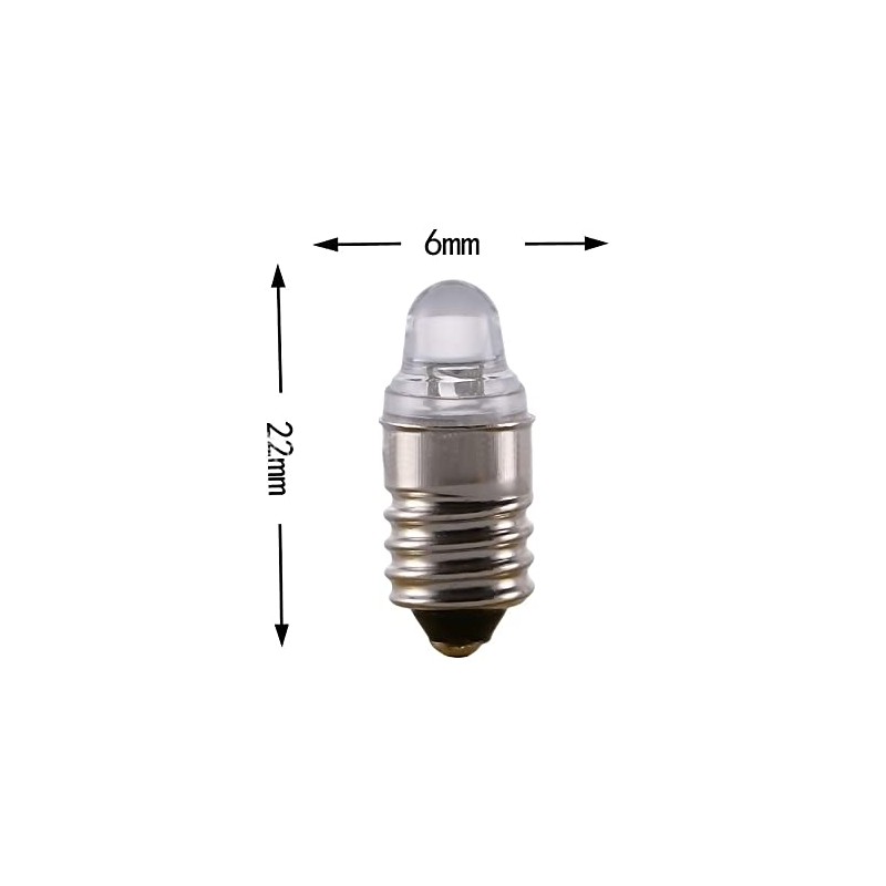 10pcs E10 LED Bulbs 3 Volt Miniature Flashlight Bulbs E10