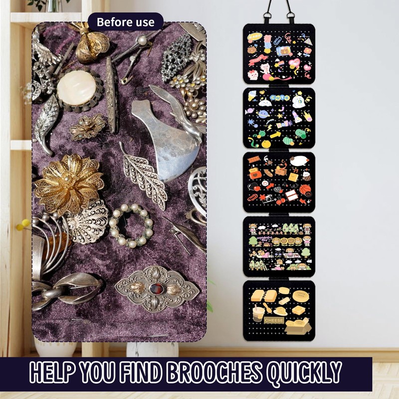 Pin Badge Display, Earring Storage Organiser 5 Sheet Hanging Jewellery