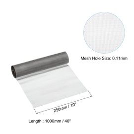 PATIKIL 40"L x 10"W Woven Wire Mesh, 150 Mesh 316L Stainless Steel Air Vent Filter Screen for Window Security Vent Cover Filtration Animals Fence