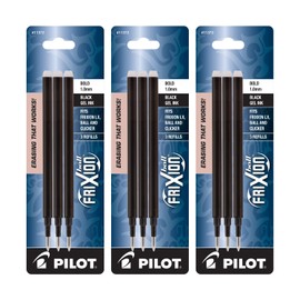 PILOT FriXion Erasable Gel Ink Refills, 1.0mm Bold Point, Black Ink, 9 Refills
