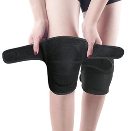 KUWAN Knee Pads, Knee Pads, Breathable, Knee Supporter, Sports, Knee Protector, Outdoor, Elastic, Unisex, Black, Pack of 2