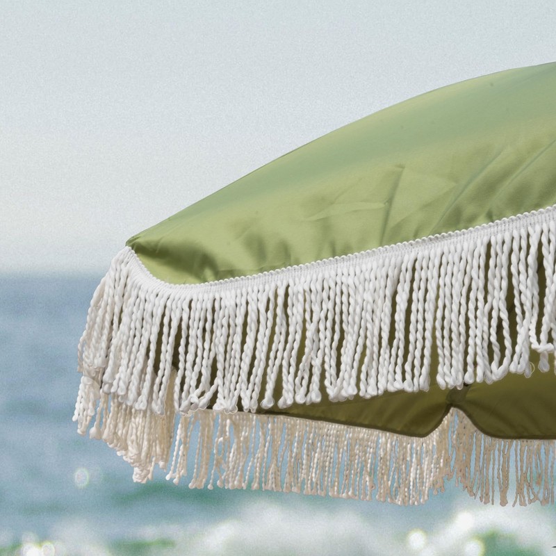 AMMSUN 7ft Patio Umbrella with Fringe Outdoor Tassel Umbrella UPF50+