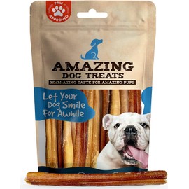 Amazing Dog Treats - Bully Sticks 6 Inch Regular Size (20 Pcs/Pack) - Premium Bully Stick Dog Chews - Long Lasting Bully Sticks for Dogs - Best Bully Stick Dog Bone - No Hide Dog Chew