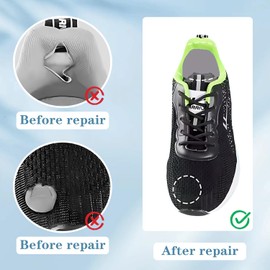 CENCERY 12 St. Schuh Mesh Repair Patch Mesh Shoes Hole Repair Shoe Hole Prevention Patch Trainer Heel Repair Patch für die meisten Arten von Sitzen und Schuhe (Grau)