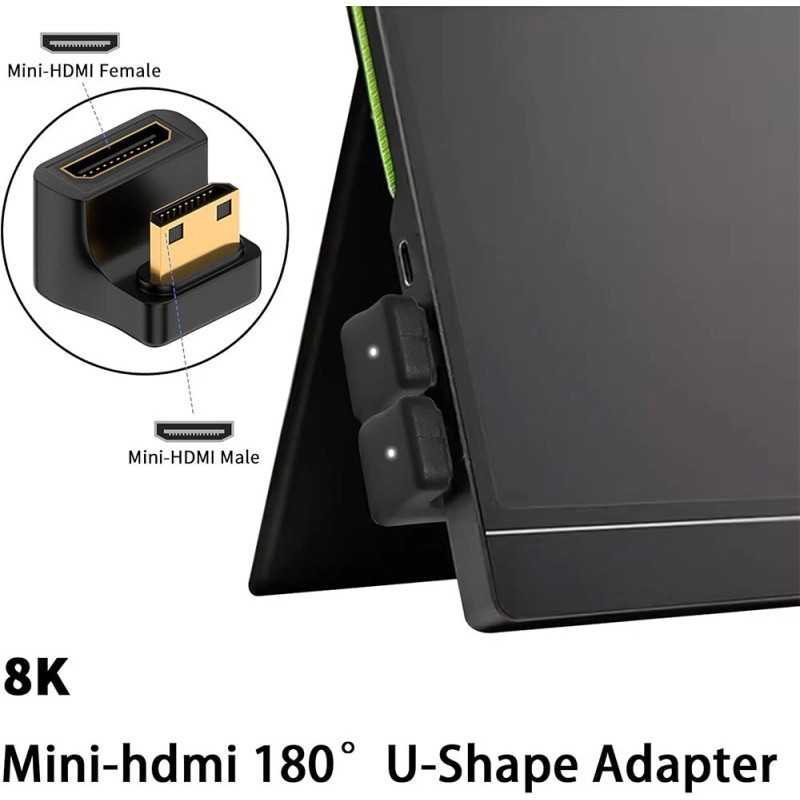 Universal 8K Mini HDMI U Shape Down Angle Adapter UHD2.1
