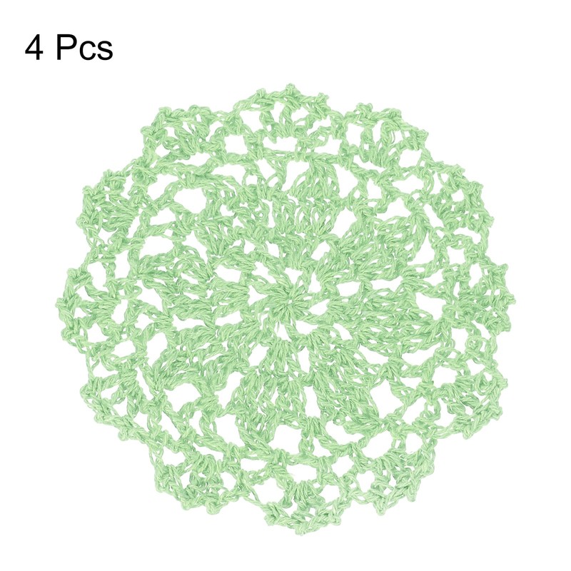 uxcell Fabric Coasters, 4pcs 4" - Cotton Woven Crochet Doilies,