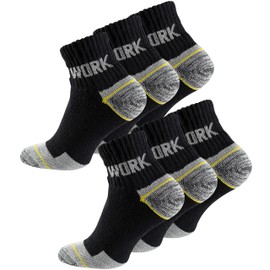 6 Paar Herren Kurzschaft-Arbeitssocken - Robuste Atmungsaktive Work Socks - Berufssocken, Gr. 43-46
