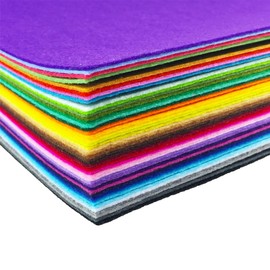 flic-flac 44PCS Assorted Color Felt Fabric Sheets Patchwork Sewing DIY Craft 1mm Thick (20 x 20 cm)