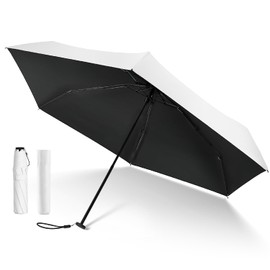 Parasol, UPF50+ 4.6 oz (118 g), Lightweight, 99.99% UV Protection, 100% Total Light Blocking, Heat Blocking, Folding Parasol, Lightweight, Compact, Rain Umbrella, UV Protection, Windproof, Water