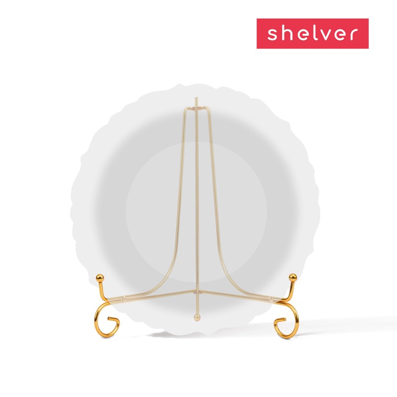 Metal Plate Stand for Display, Gold Colour, Foldable, Pack of
