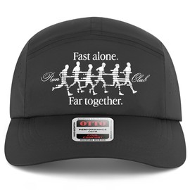 Run Club Hat | Designed for Runners | Premium Strapback Low-Profile Running Hat for Men & Women (US, Alpha, One Size, Far Together/Black)