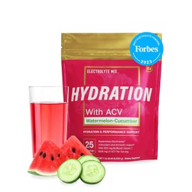 Essential Elements Hydration Packets - Watermelon Cucumber Pack - Sugar Free Electrolytes Powder Packets - 25 Stick Packs of Electrolytes Powder No Sugar - Hydration Drink - with ACV & Vitamin C