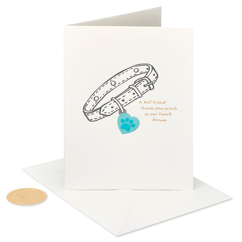Papyrus Blank Pet Sympathy Card (Paw Prints on Our Hearts)