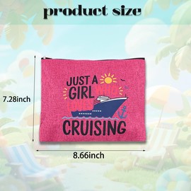 Cruise Travel Makeup Bag for Women Cruise Themed Gift Bags for Cruise Lovers Daughter Granddaughter Cruise Ship Gifts for Girls Summer Vacation Makeup Bag Essentials Beach Zipper Pouch