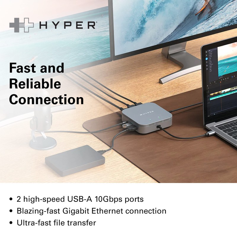 HyperDrive Dual Monitor Thunderbolt Docking Station - Portable Thunderbolt 3