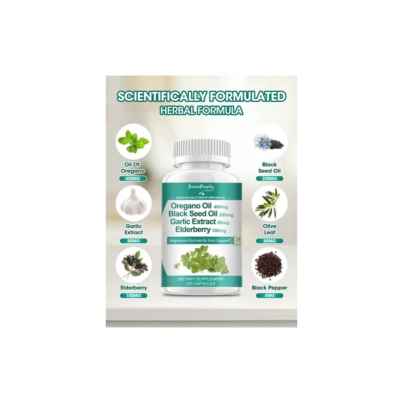 Greenpeople Cápsulas Aceite Orégano Orgánico 120 Unidades