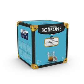 Caffè Borbone Light Coffee Blend (Pack of 50) — Creamy Espresso Grounds with Half the Caffeine — Coffee Pods Compatible with Bialetti* Machines for Domestic Use