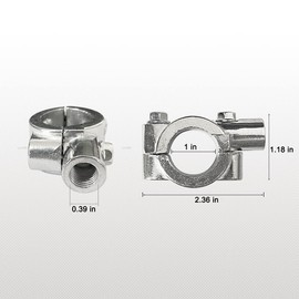 Motorcycle Mirrors Mounts 1" 25mm Handlebar Mirror Mount Holder Clamp Adaptor 10mm Thread For Motorcycles ATV Scooter Silver(Pack of 2)