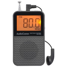 Ohm Radio Portable Pocket Radio, Disaster Prevention Radio, AudioComm LCD Display Pocket Radio, Digital Selection Station, Wide FM Compatible, RAD-P140N 03-7246 Ohm Electric