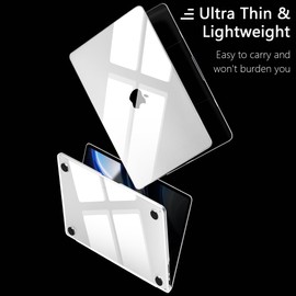 Batianda Premium Crystal Case for M4 MacBook Pro 14 inch 2024 2023 M3 M2 Pro Max Chip Lightweight Durable Scratch-Resistant, Easy Install, with Keyboard Cover, Transparent