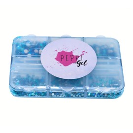 Peppi Gel Nail Crystals - Mermaid Blue Nail Gems Manicure Kit, Nail Accessories and Nail Gems and Rhinestones for Nail Art