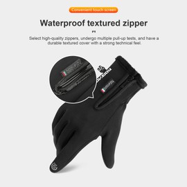 ZVCXOE Outdoor Gloves 2-Fingered Fishing Gloves Cold Weather Gloves Windproof Waterproof Fleece Lining Warm forRunning Hiking Fishing Black XXL