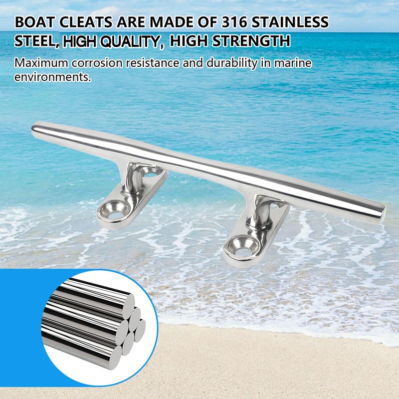 BALAVA 316 Stainless Steel Boat Cleats 6 inch,Boat Dock Cleats,Boat