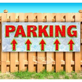 Parking Up Arrow Banner 13 oz | Non-Fabric | Heavy-Duty Vinyl Single-Sided With Metal Grommets