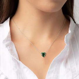 GAVU Women's Silver Heart Light Point Solitaire Necklace, Cubic Zirconia, No Gemstone