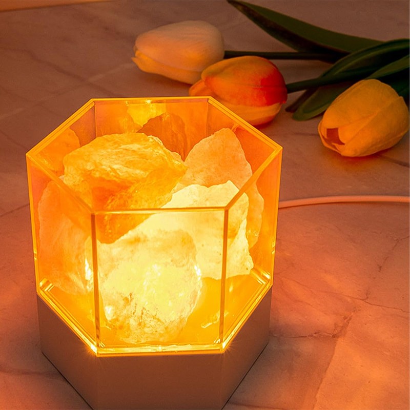 Sarini Rock Salt Lamp, Natural Crystal Salt Light, Sleeping Aid