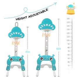 Basketball Hoop for Kids 4 in 1 Kids Sports Center Toddler Basketball Hoop Indoor and Outdoor Basketball Hoop Football/Soccer Goal Golf Game Ring Toss Play Set Best Gift for Toddlers and Kids(Green)