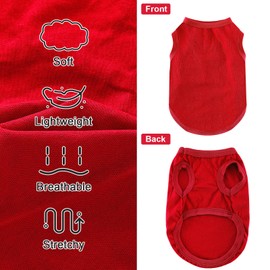 Dog Shirt Vest Clothes for Small Dogs Boy Girl Summer Solid Stretchy Puppy T-Shirts Soft Cool Breathable Lightweight Dog Sweatshirt Pet Cat Outfit