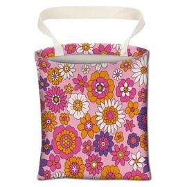 ABUIFDK Car Trash Can, Cute Car Trash Bag, Hanging Car Organizer and Storage Bag, Trash Bin for Car Accessories, Vehicle, Travelling, Camping Colorful Cute Flowers