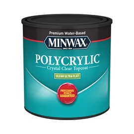 Minwax 211114444 Polycrylic Protective Wood Finish, Clear Ultra Flat, ½ Pint