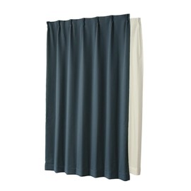 Set of 2 Curtains, 1st Grade Blackout 8372 Dark Blue NB Thermal Insulated + Lace 4297 White, Width 59.1 x Length 70.1 inches (150 x 176 cm) Set of 2