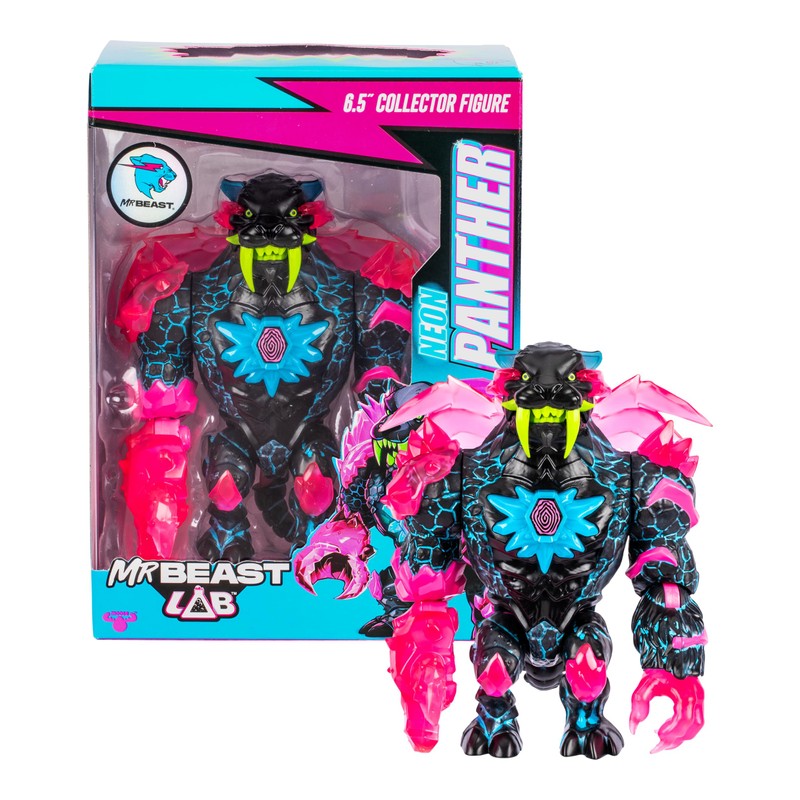 MrBeast Lab Apex Beast Neon Panther Collector Figure, Standing at