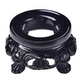 Angoily Crystal Ball Stand Wooden Stand Wooden Holder Stand Resin Crystal Ball Holder Base Glass Holder for Glass Ball Crystal Ball Raw Crystals Stones Black 8 cm