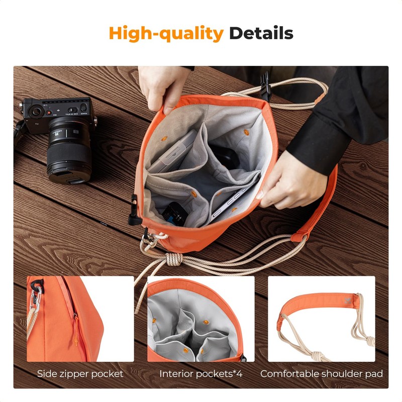 K&F Concept Camera Sling Bag Small Camera Compact Case, Lightweight