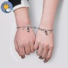 Pulsera Parejas Imán Astronauta Brilla Oscuridad Gris Ajustable AKELIN